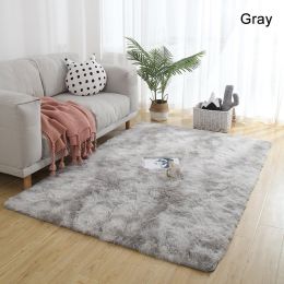 Contemporary Soft Polyester Shaggy Floor Mat Rectangular Washable Area Rug 3 Sizes in Brown/Gray/Gradient Gray