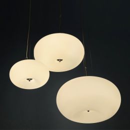 Contemporary Suspension Light Donut Frosted White Glass Pendant Lighting Lamp in Multiple Size