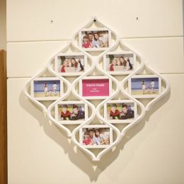 Continental 12 grid combination of 6-inch photo frames hanging photo wall shaped piece white Home Decoration Wedding Decoration