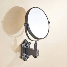 Copper bathroom mirror wall-mounted rotating folding vanity mirror hotel bathroom double-sided mirror LO74157