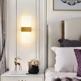 Copper Post-modern Crystal Wall Lamp Atmosphere Living Room Lamp Nordic Bedroom Bedside Staircase Aisle Wall Light Fixtures
