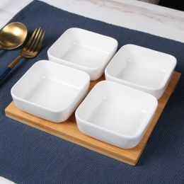 Creative ceramic square Snack kimchi dish Dried fruit salad bowl Sauce dish Sugar &amp;amp; Creamer Pots Tableware Spice jar