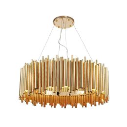 Creative LED Chandelier Light 60cm Alloy Tube Contemporary Suspension Luminaire Fashion luxurious  diningroom hall foyer