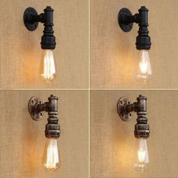 Creative Water Pipe Edison retro Wall Lamp,black/bronze industrial lighting water pipe iron wall light for restaurant cafe aisle