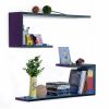 Trista - [Night Sky] Crutch-Shaped Leather Wall Shelf / Bookshelf / Floating Shelf (Set of 2)