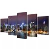 Canvas Wall Print Set Colorful New York Skyline 79" x 39"