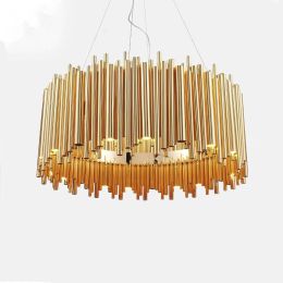 Decorate D50/60/70/80cm Delightfull Brubeck LED gold Aluminium Tube pendant light lamp Round gold suspended lamp luminaire light