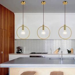 Decorative Round Pendant Lighting For Shop Modern LED Pendant Lamp For Dinning Room  Nordic Drop Light For Kitchen
