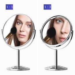 Desktop double sided makeup mirror simple European style home 6/7/8 inch metal round magnify dressing table mirror mx01111018