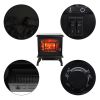 ZOKOP 17inch 1400w Freestanding Fireplace Fake Wood, Single Color, Heating Wire, A Rocker Flame Switch Button, a Rocker Heating Switch Button, a Tempe