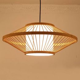 Dia 50cm Hand knitting Bamboo Pendant Lamp light Fixture  Japan style Tatami Hanging Lamp for Dining Room Restaurant tea room