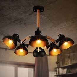 Dining Room retro 3-6 Pcs octopus shape ceiling lamps Luz Techo Industrial lamp Bedroom Bar E27 Vintage Wooden Ceiling lights