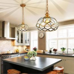 dining room Rural bronzed pendant light country house villa vintage ceiling fixture Bar Corridor indoor lighting copper lamparas