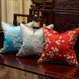 Embroidery Cushion Cover Elegant Winter Plum Cojines Decorativos Para Sofa Throw Pillows Cover Christmas Pillow For Home Gifts