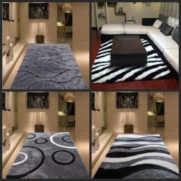 Encrypted thickening bright silk living room coffee table bedroom bedside carpet simple modern Nordic style pattern carpet
