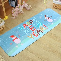 Entrance Doormats Cartoon Flannel Door MAT Cute Snowmen Printed Carpet Living Room Bedroom Floor Mats Kitchen Christmas Rugs