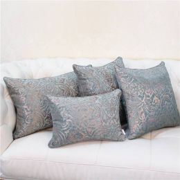 Europe 45&amp;quot; 60&amp;quot; Flocking Jacquard Pillowcases luxury/Blue/Elegant/Sofa/Car/Home Decor Cushion Cover (not including Inner/filling)
