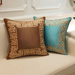 Europe Luxury Embroidery Cushion Cover Pillowcases Cojines Decorativos Para Sofa Geometric Ramadan Decor Colors Coussin De Salon