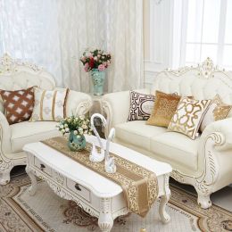 Europe Noble Embroidery Cushion Cover Turmeric Exquisite Throw Pillow Case Decor Car Covers Chair Home Wedding Almofadas Cojine