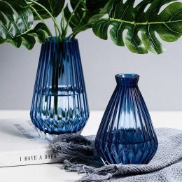 European Dried Flower Glass Vase Flowers Glass Bottle Living Room Decoration