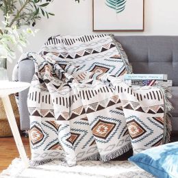 European Geometry Energy Throw Blanket Sofa Decorative Slipcover Cobertor on Sofa/Plane Travel Plaid Non-slip Stitching Blankets