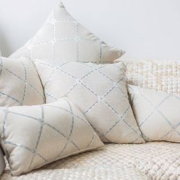 European Grid Cushion Cover Home Decorative Pillowcases Car Home Decor Throw Pillow Case Geometric Cushions Cojines ,1 pc