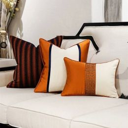 European Hotel Embroidery Cushion Cover Orange Cushions Women For Home Throw Pillows Covers Cojines Decorativos Para Sofa