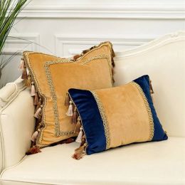 European Jacquard Embroidery Cushion Cover Noble Women For Home Chic Throw Pillows Covers Cojines Decorativos Para Sofa Cushions