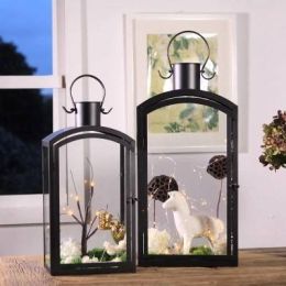 European modern minimalist outdoor iron candlestick decoration garden floor wind lamp wedding props model room decoration