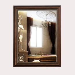 European retro bathroom mirror toilet wall hanging makeup mirror rectangular bedroom living room mirror wx8241641