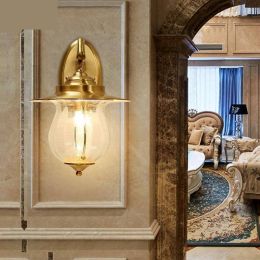 European Style Outdoor Wall Light Corridor Lamp Desk Lamp Waterproof And Rustproof Villa modern copper led wall lights