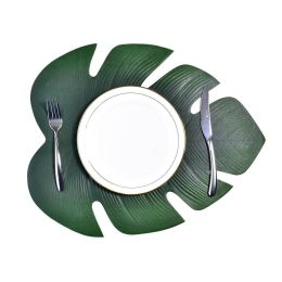 EVA Tortoise Back Leaf Shape Table Mat Water-proof Oil-proof Placemat Suitable For Family Festivals Western Restaurants Hotels