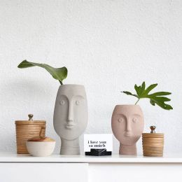 Face Vase Home Decoration Gift Living Room Flower Arrangement Ceramic Flower Fake Flower Artificial