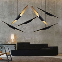 Fly Modern Freely Hanging Single Pendant Light 2-Light Finished in Black &amp;amp; Gold