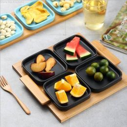 Fruit plate modern living room home Ceramic creative dried fruit plate wedding candy box nut plate snack plate wood tray