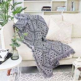 Geometry Maze Throw Blanket Sofa Decorative Slipcover Cobertor Christmas Decorations Home Non-slip Stitching Plaid Blankets