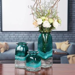 Glass Vase Modern Minimalist Living Room Table Home Decoration Flower Arrangement Water Culture Vase Decoration