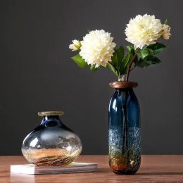 Glass Vase Nordic Ice Crack Simple Glass Vase Home Jewelry Decoration Flower Inserter Gift