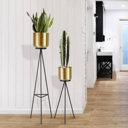 Gold Pots Metal Stand Iron Shelf Flower Vases Flower Pots Planters Gold Metal Vase Gift