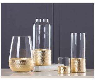 Gold Vase Storage Cup Glass Vase Home Desktop Decor Vase On Promotion
