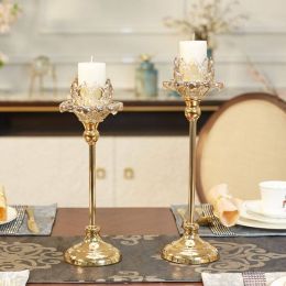 Golden Candlestick Romantic Candlelight Dinner Props Candle Holder Table Decoration Simple Modern European