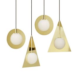 Golden Color Pendant Lights Globe Glass Hang Lamp Restaurant Luminaire Pendant Lamp Hanging Light Suspension Kitchen Fixture