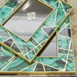 Grandmother green agate stone pattern Phnom Penh creative glass photo frame set table European model decoration