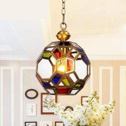 Guest room Tiffany glass lampshade pendant Light Aisle Porch lamps LED Lights Hallway Exotic Style  E27 Vintage pendant lamp