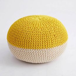 Handmade &amp;amp; Hand Stitched Modern Knitted Pouf Ottoman Footrest Stool Chair Floor Cushion Seat Footstool Home Decorative Seating
