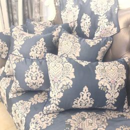 HAO JOY New Royal Blue Euro Luxury Charm Jacquard Cushion Cover Home Decor Square Flowers All match Pillow Case