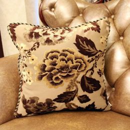 High-end Quality Yarn-dyed Cushion Cover Noble Jacquard Sofa Decorative Throw Pillows Cases Tassel Car Covers Almofada Cojines