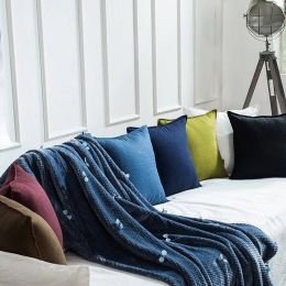 High Quality Cotton Linen skin-friendly Cushion Cover Solid Pillows Case Sofa Car Covers Cojine Christmas Decorations For Home