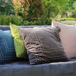 Home Decor Designer Luxury 3D Throw Cushion Cover Velvet Handmade Beading Pillow Case Chair Sofa Royal Family Funda Cojines