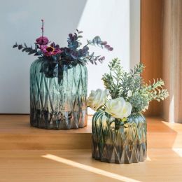 Home Decoration Geometric Glass Vase Modern Minimalist Flower Arrangement Living Room Decoration Decoration